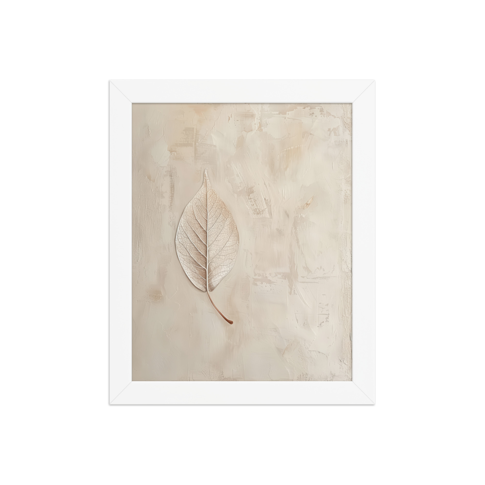 Wabi-Sabi Leaf II — Neutral Textured Botanical Wall Art — Framed Poster - Image 17