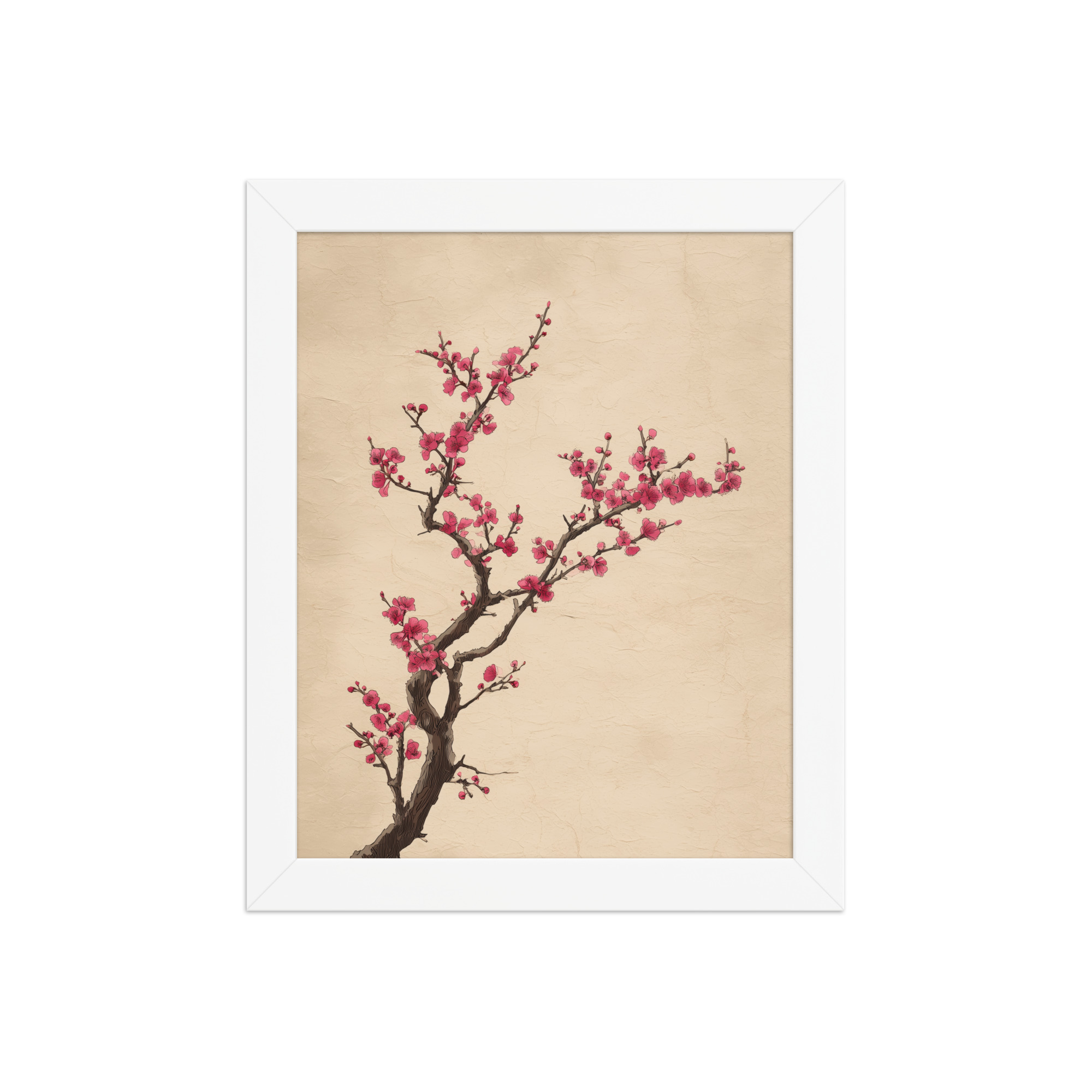 Plum Blossom Branch — Japanese Ink Illustration Wall Decor — Framed Poster - Image 15