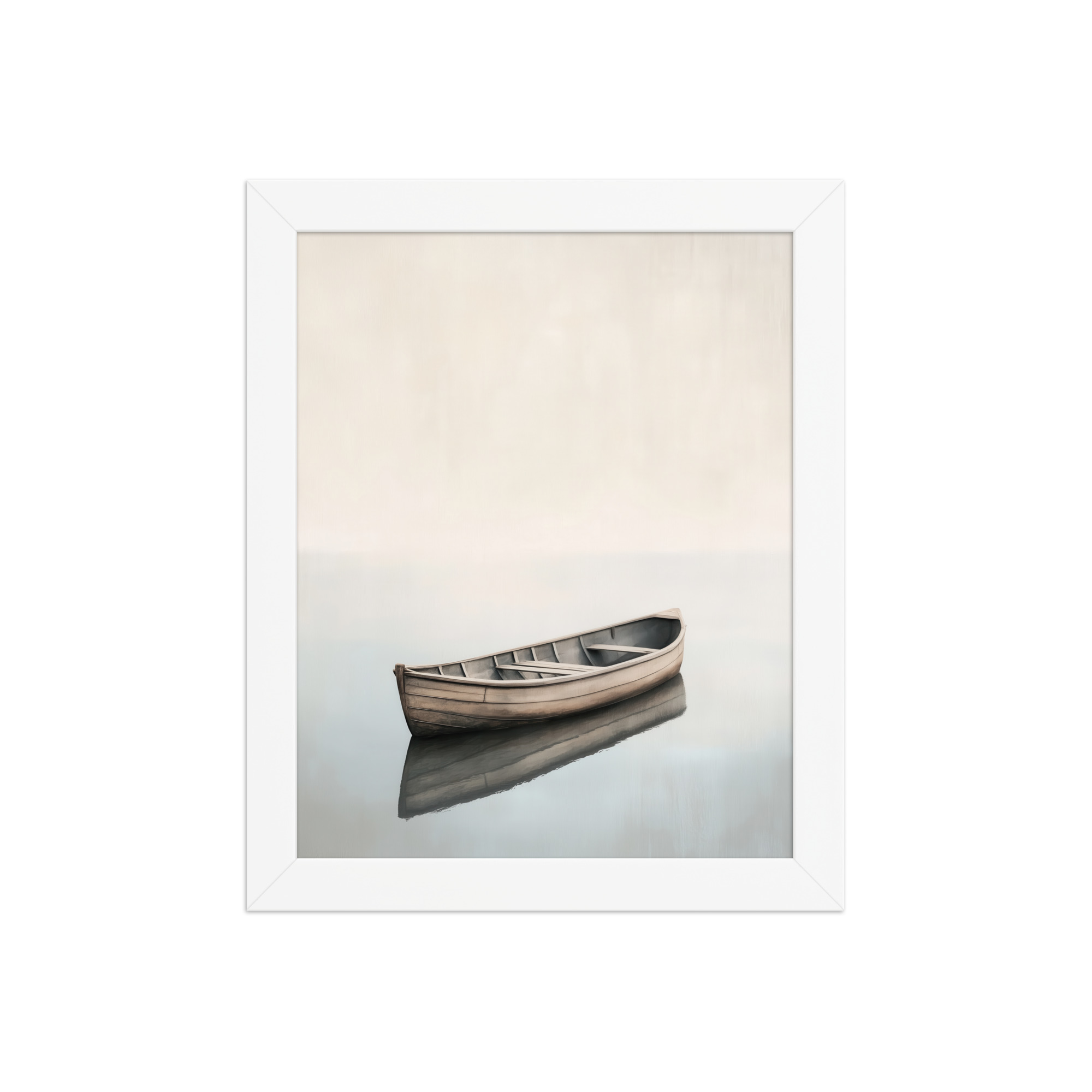 Still Waters Rowboat — Minimal Japandi Boat Wall Art — Framed Poster - Image 17