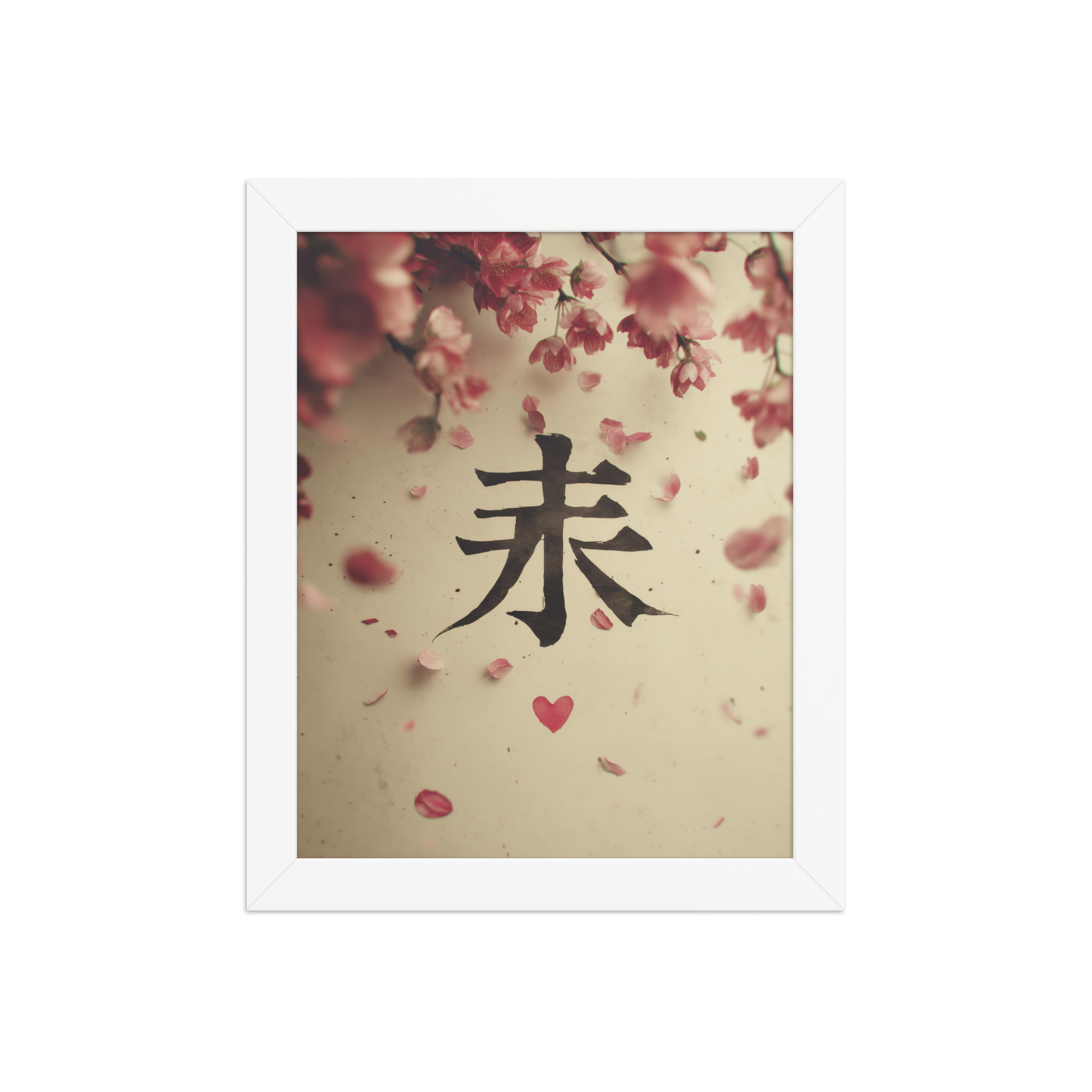 Sakura Love — Cherry Blossom, Japanese Calligraphy Wall Decor — Framed Poster - Image 17