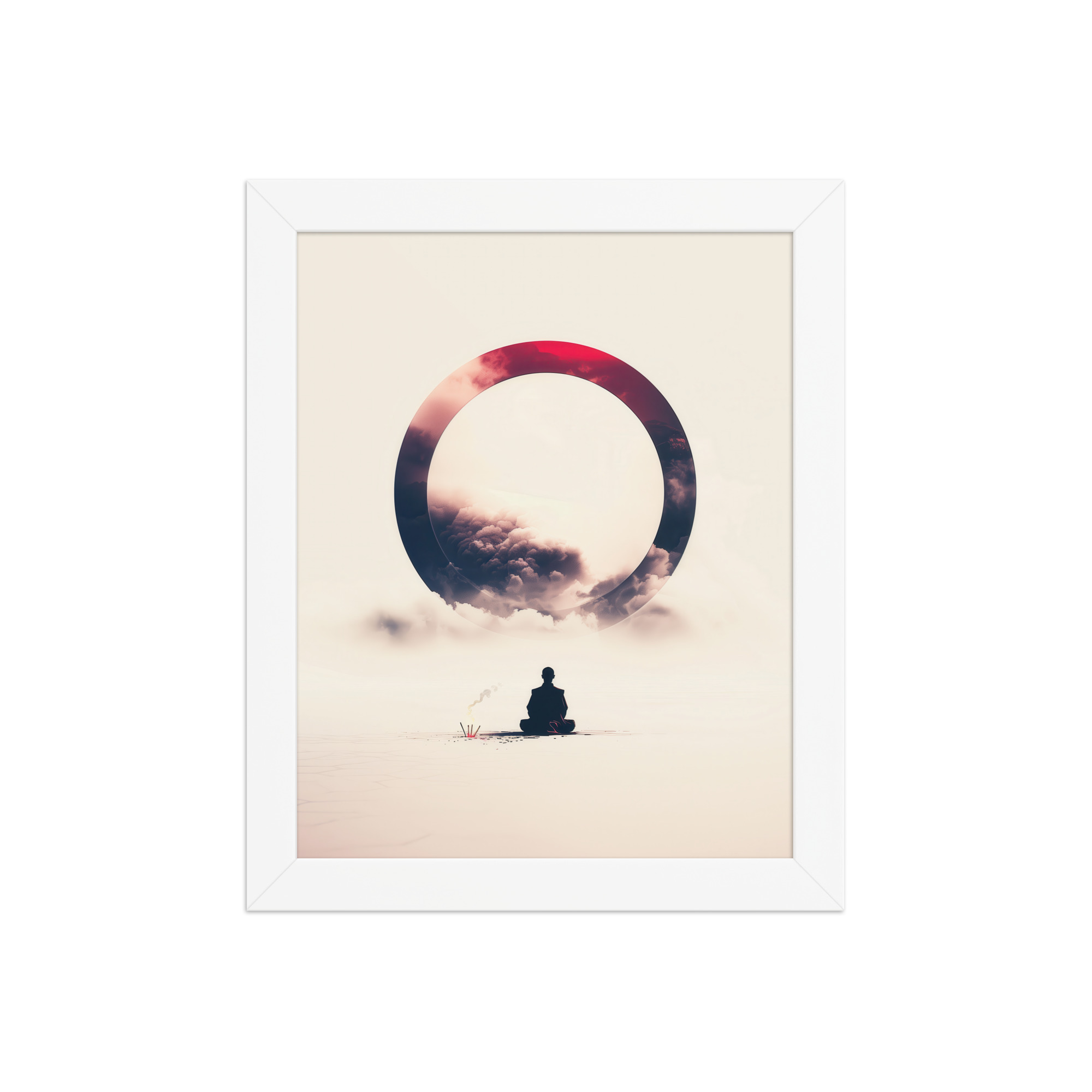 Zen Enso Horizon – Meditative Landscape with Circle Wall Art – Framed Poster - Image 17