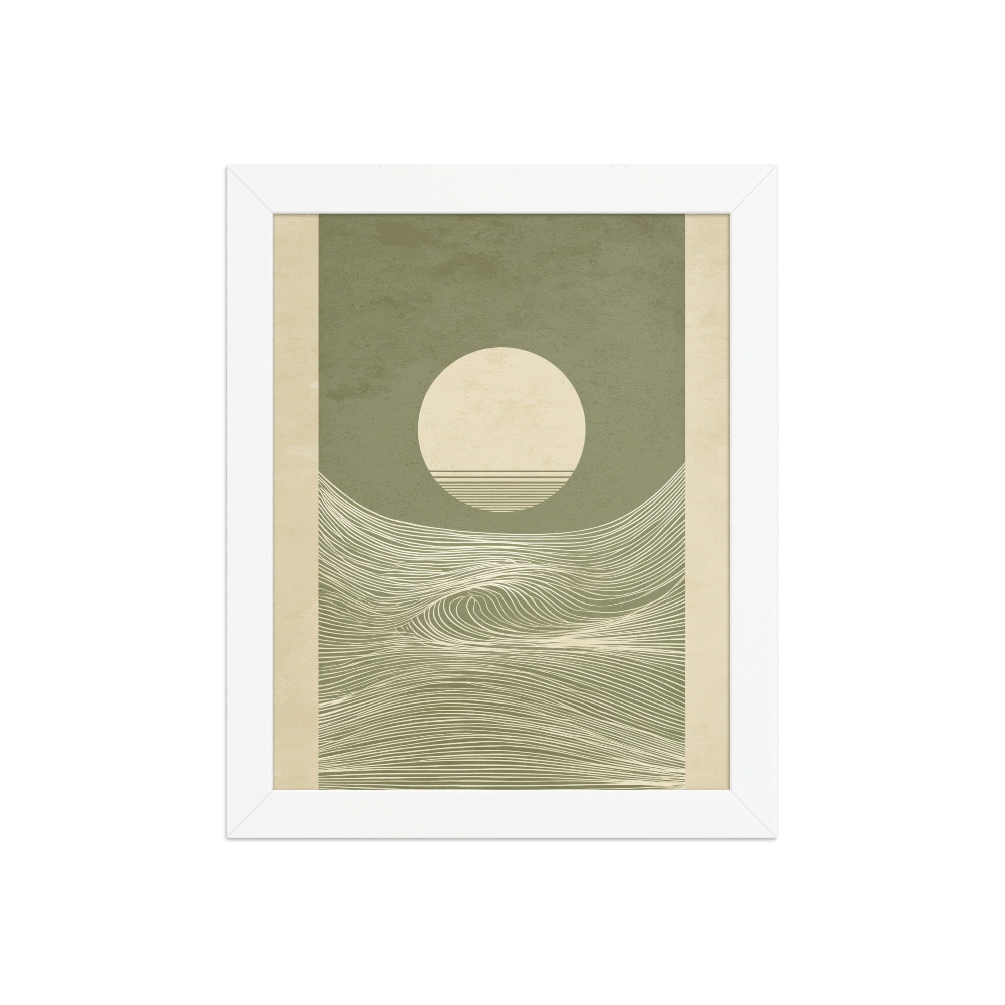 Zen Horizon Waves — Minimal Sunset Landscape Wall Decor — Framed Poster - Image 13