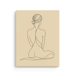 line art woman, minimalist figure, nude line drawing, modern wall decor, japandi wall art, scandi minimal art, neutral beige decor, boho minimalist, bedroom wall art, meditation decor.