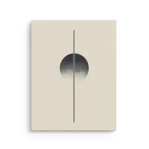 Tranquil Form minimalist circle and vertical line neutral beige abstract thin canvas wall art