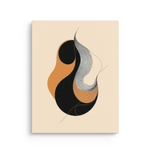 Abstract organic forms in earthy tones, printed on a premium thin canvas for modern minimalist décor.
